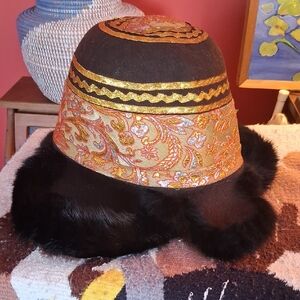 Elegant Black and Gold Women's Hat